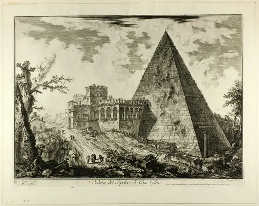 View of the Pyramidal Tomb of Cestius, from Views of Rome, Piranesi