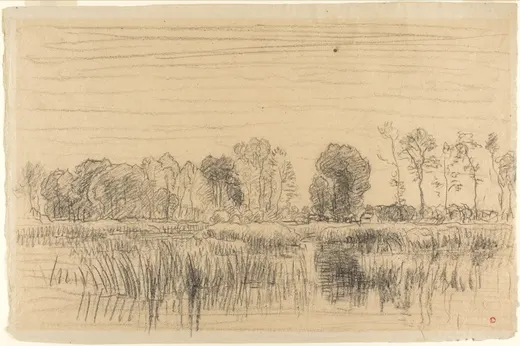 Marsh and Screen of Trees, Daubigny