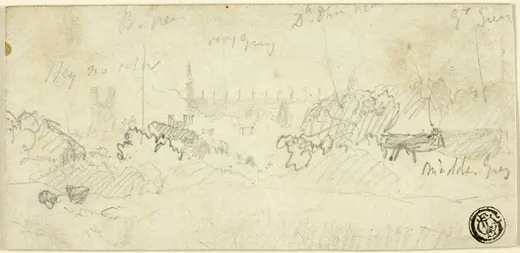 Sketch of Landscape with Cathedral, Cotman