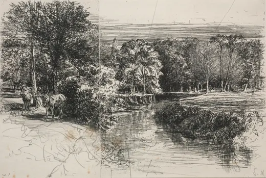 Dundrum River and the Two Asses, Seymour Haden