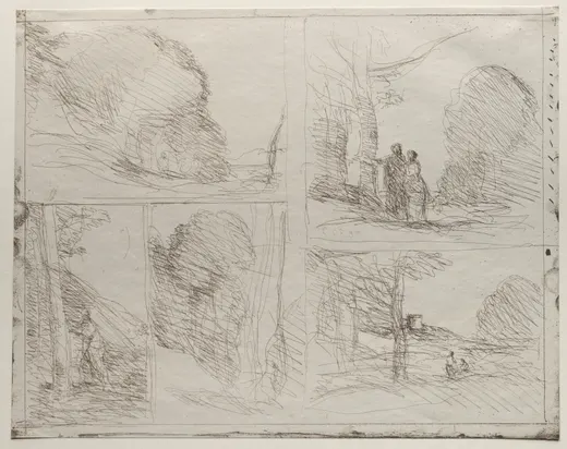 The Garden of Pericles; The Painter's Lane; Scrawl; The Large Woodcutter; The Tower of Henry VIII, Corot