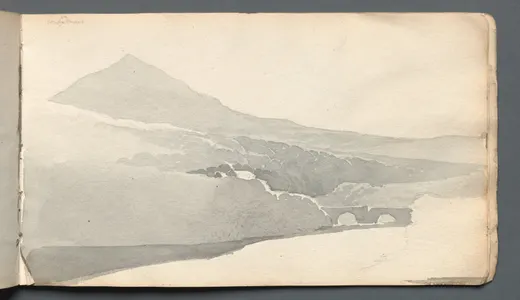 Sketchbook: "Mountainous Landscape with Bridge", Prout