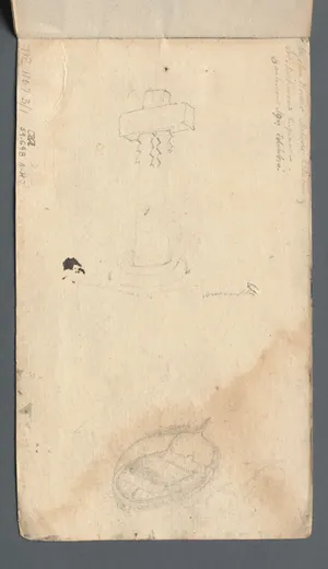 Sketchbook: Study of Cross and Rowboat (on back cover), Prout