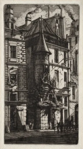 Etchings of Paris: House with a Turret, Weavers' Street, Meryon