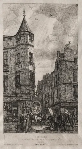House with a Turret, No. 22 Street of the School of Medicine, Meryon