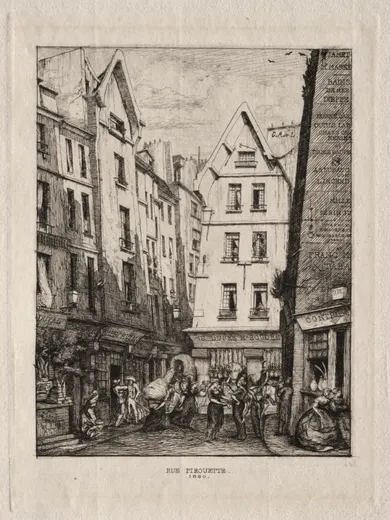 Pirouette Street, near the Markets, Paris, Meryon