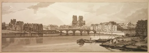 A Selection of Twenty of the Most Picturesque Views in Paris: View of Pont de la Tournelle & Notre Dame taken from the Arsenal, Girtin