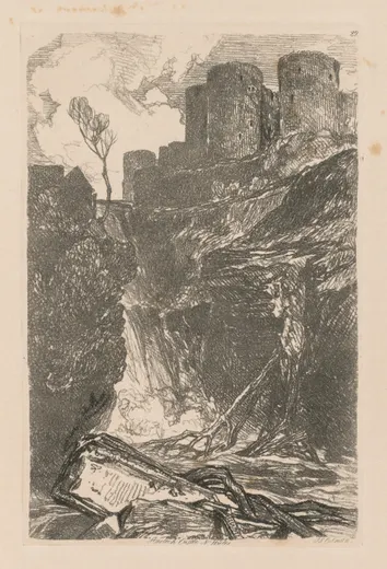 Liber Studiorum: Plate 29, Harlech Castle, N. Wales, Cotman