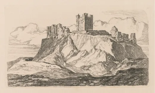 Liber Studiorum: Plate 30, Bambro' Castle, Northumberland, Cotman