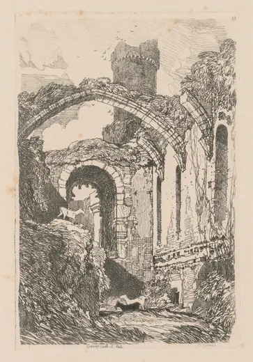 Liber Studiorum: Plate 33, Conway Castle, N. Wales, Cotman
