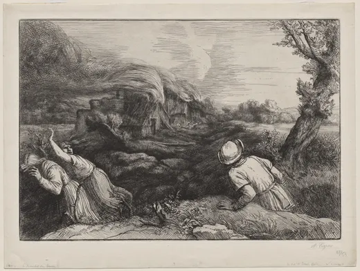 The Village in Flames (L'Incendie du Hameau), Legros