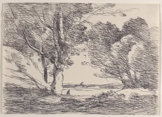 Tower at the Lake's Horizon (Tour á L'Horizon d'un Lac), Corot